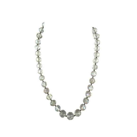 Vintage 1930s Fine Crystal Necklace With Faceted Beads 16 Inches Elegant Jewelry - Picture 3 of 8